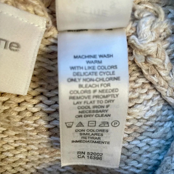 Liz Claiborne Oatmeal Beige Cardigan Size S Petite Buttons Pockets Mock Neck - Picture 8 of 8